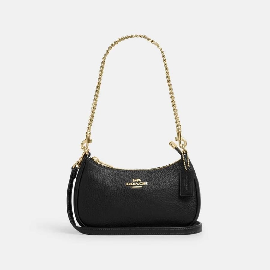 Saint Laurent classic Cassandre chain wallet in grain de poudre leather