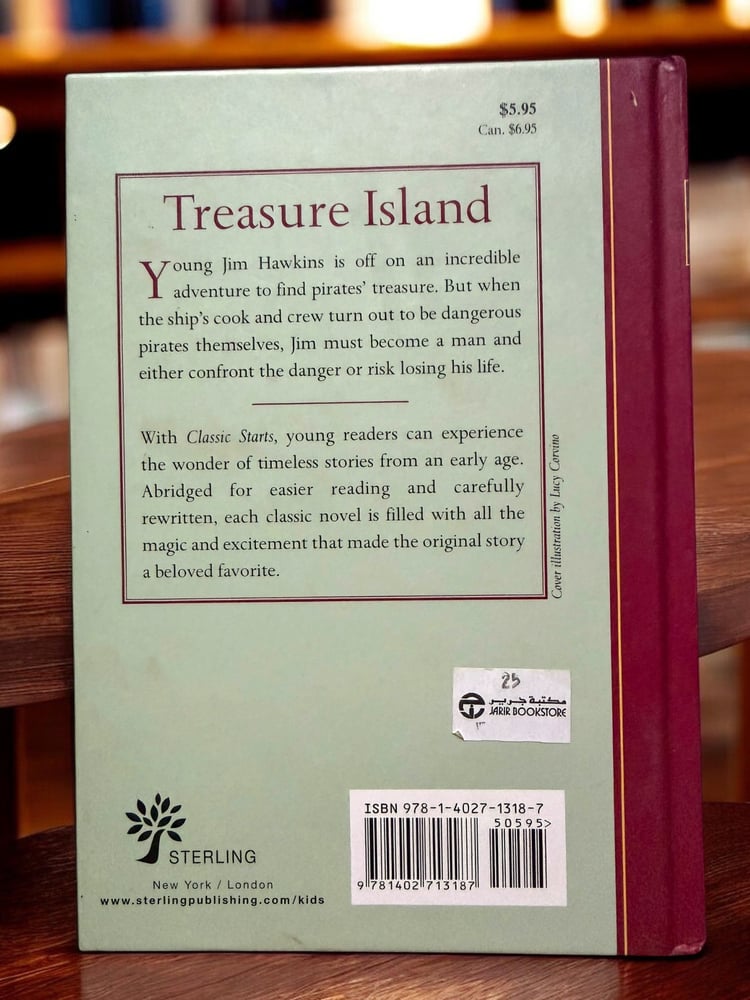 ( 462 ) Treasure Island - Robert Louis Stevenson - Classic Starts Illustrated Hardcover - Sterling - جزيرة الكنز