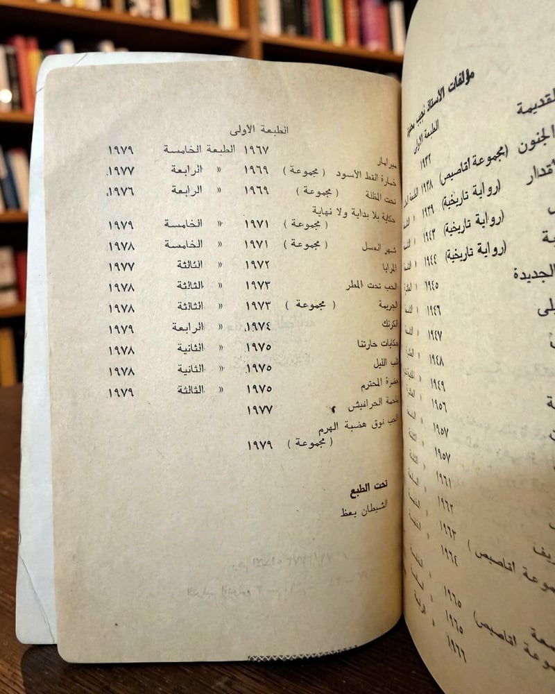 (107) مكتبة مصر: نجيب محفوظ: الحب فوق هضبة الهرم طبعة أولى 1977 م.