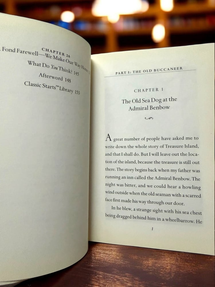 ( 462 ) Treasure Island - Robert Louis Stevenson - Classic Starts Illustrated Hardcover - Sterling - جزيرة الكنز