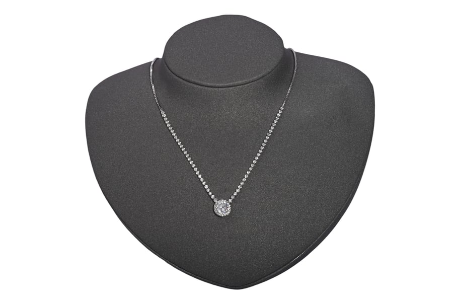 Tennis zircon necklace with zipper