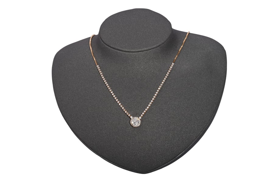 Tennis zircon necklace with zipper