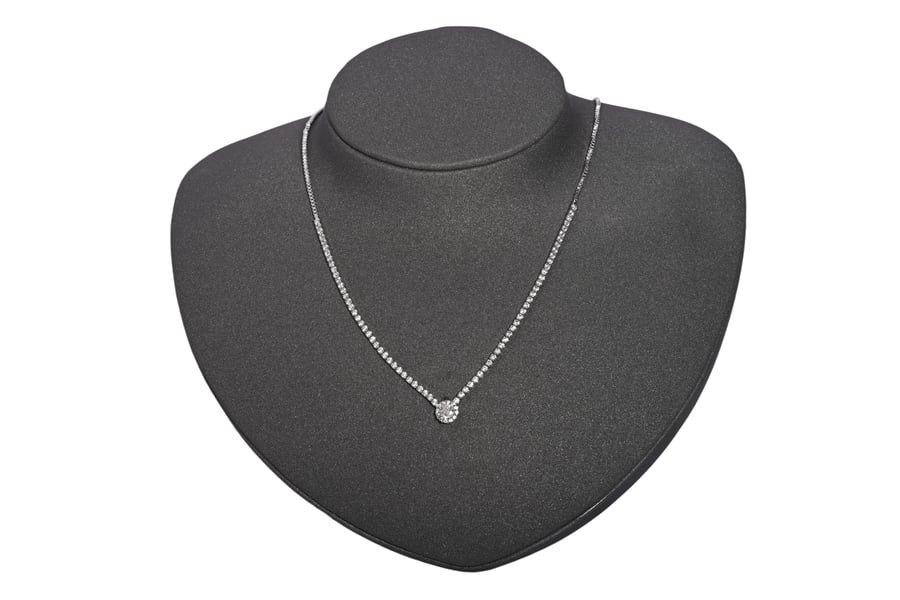 Tennis zircon necklace with zipper