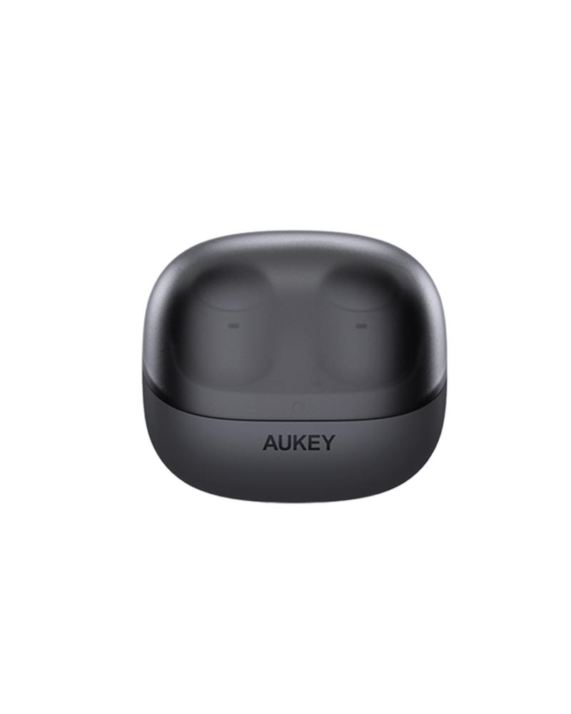 AUKEY - سماعة أذن لاسلكية Move Vibe خفيفة الوزن مقاومة للماء بطارية تدوم لغاية 20 ساعة مع تحكم باللمس - رمادي