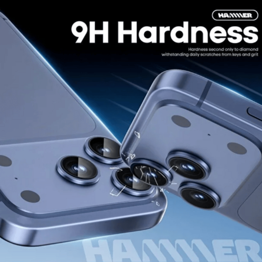 HAMMER - Camera flat protection with sapphire protection lenses for iPhone 17 Pro / 17 Pro Max - Blue