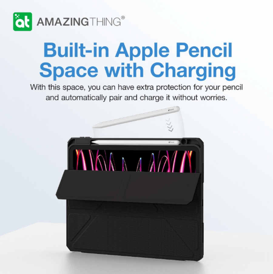 AMAZINGthing - غلاف حماية TITAN PRO للاياد برو 11 - أسود