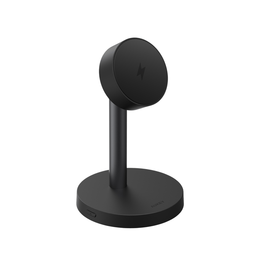 AUKEY - شاحن مكتبي ﻻسلكي بتقنية qi2 بقوة 25 واط - رمادي