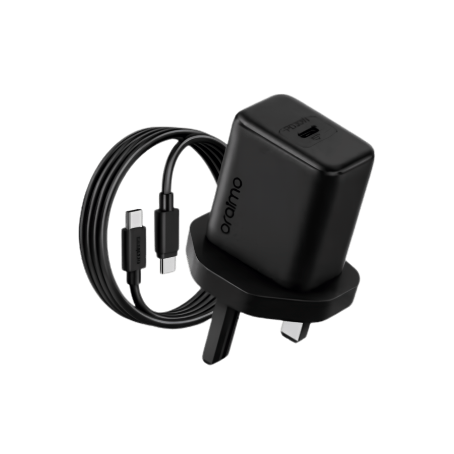 Oraimo - شاحن جداري PowerCube 202 بمنفذ USB-C وبقوة 20 واط مع سلك شاحن