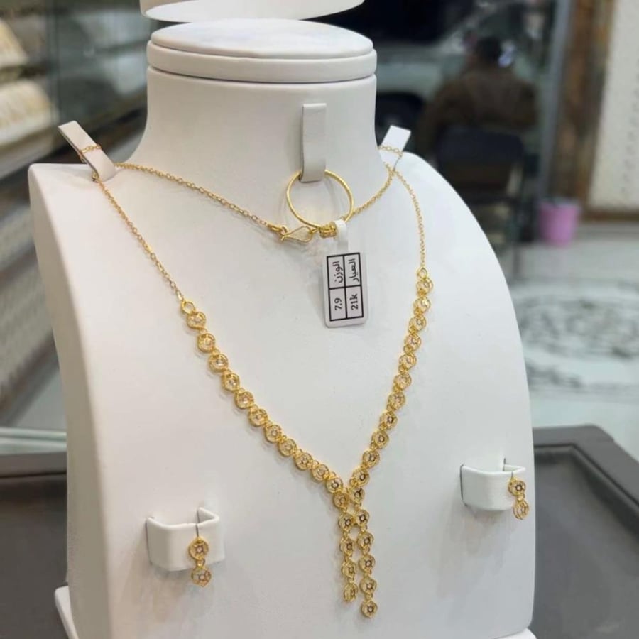 طقم ذهب خالص عيار 21