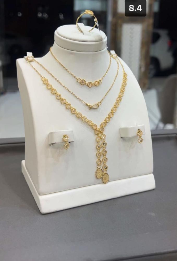 طقم ذهب خالص عيار 21