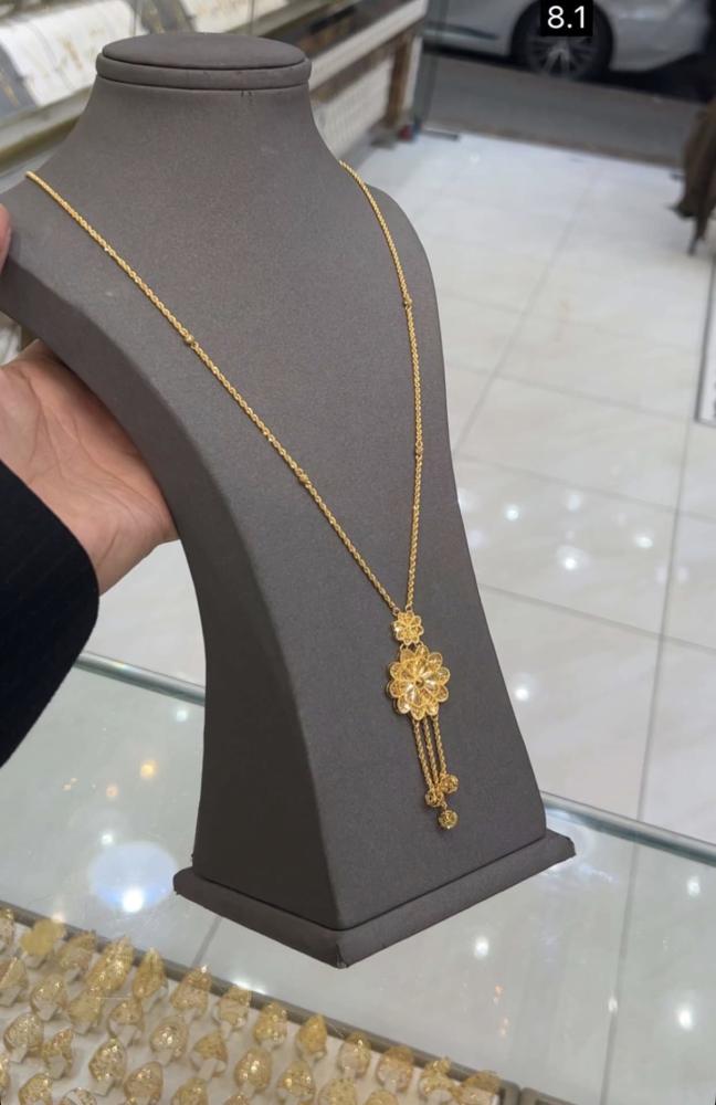 قلاده (عقد) بسلسال حبل ذهب خالص عيار 21