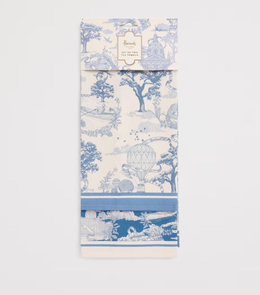 هارودز مفرش شاي طقم من قطعتين ، غسيل يدوي .  H68cm x W46cm