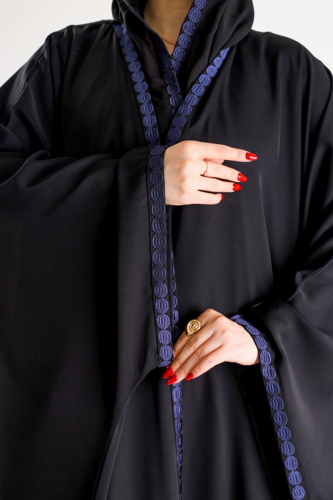 عباية جود قماش انترنت نص بشت | اسود