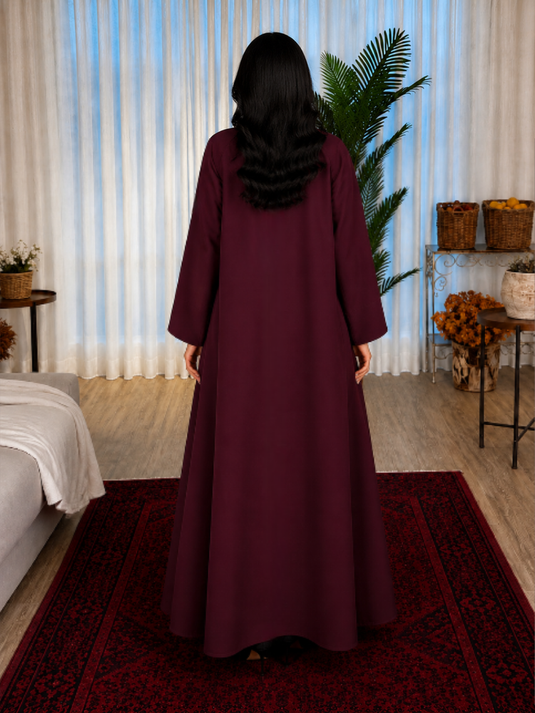 بليزر شغف القماش كريب كتان  عنابي