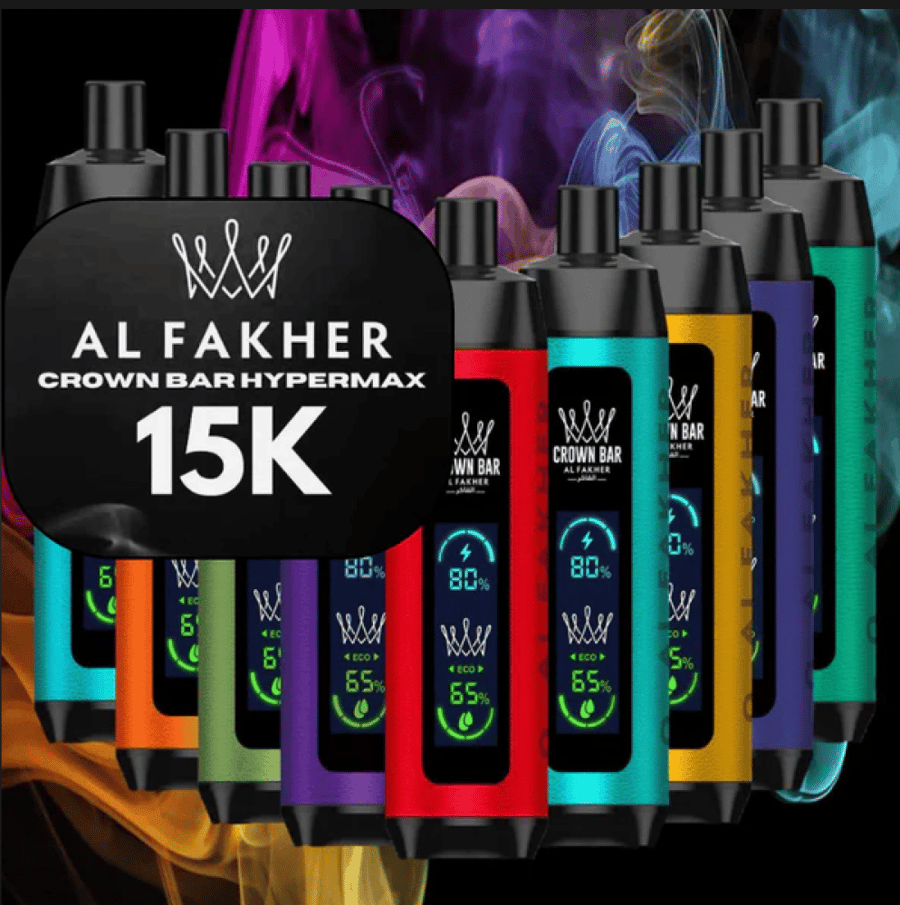 الفاخر هايبر ماكس 15000 سحبه 6 نيكوتين AL FAKHER CROWN BAR HYPERMAX 15000 PUFSS