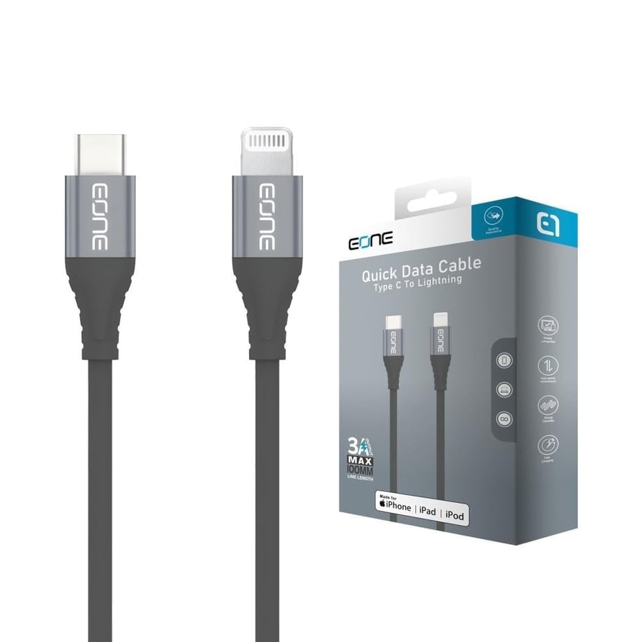 كيبل قماش ايفون PD من شركة Eone من USB-C إلى Lightning
