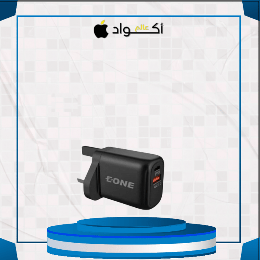 فيش شاحن جداري من EONE بقوة 20w بمنفذين بي دي و كوالكم 3 EONE