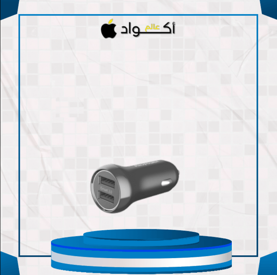 راف باور شاحن سيارة بمنفذين يو اس بي , لون أسود - RP-PC085
