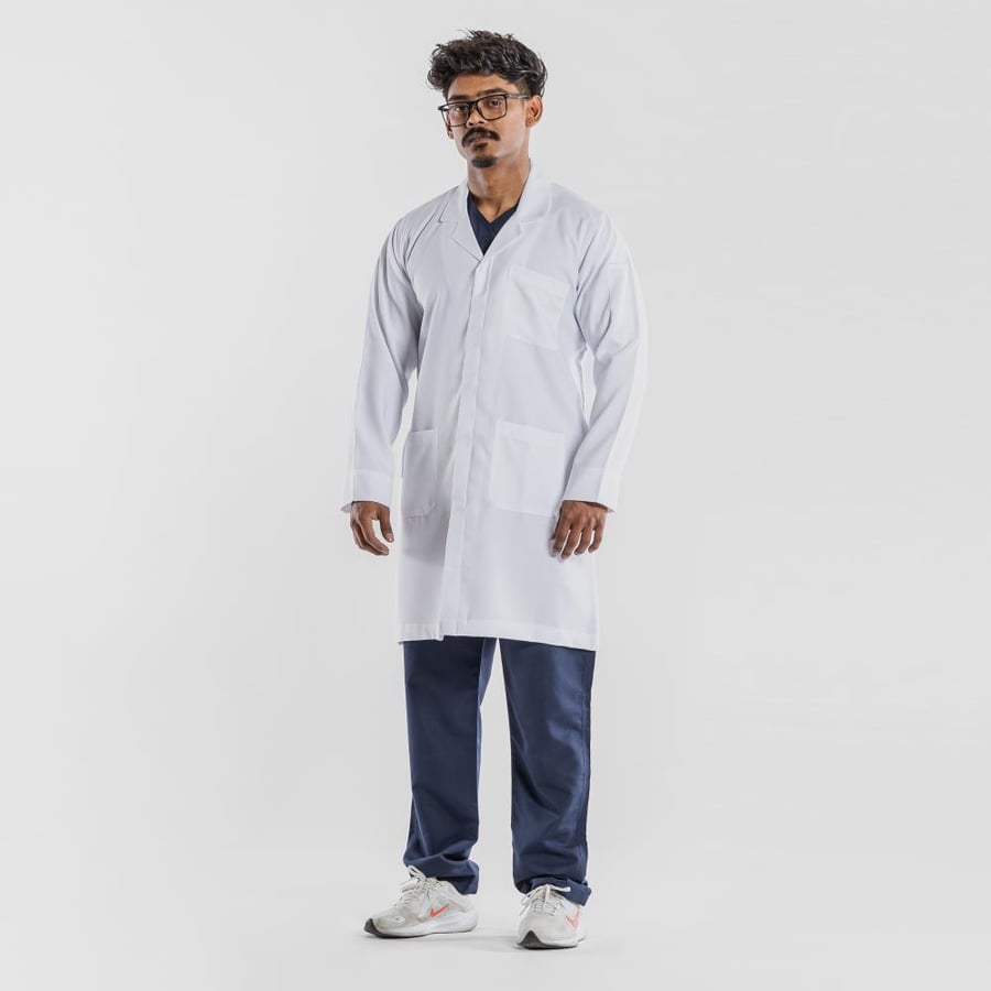 لاب كوت رجالي أبيض طقطق