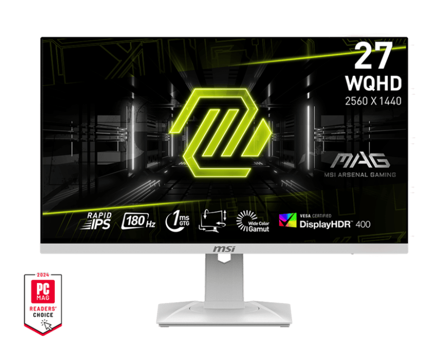 شاشة MSI MAG 274QRFW بحجم 27 بوصة، دقة QHD، 180Hz – تجربة لعب مذهلة وأداء استثنائي
