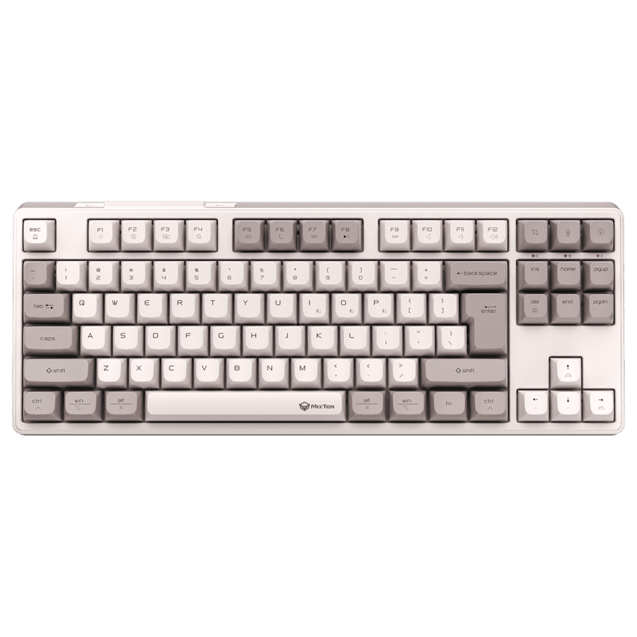 لوحة مفاتيح ميكانيكية Meetion MT-MK14 TKL باللون الأبيض مع إضاءة RGB قابلة للتخصيص واتصال متعدد الأنظمة