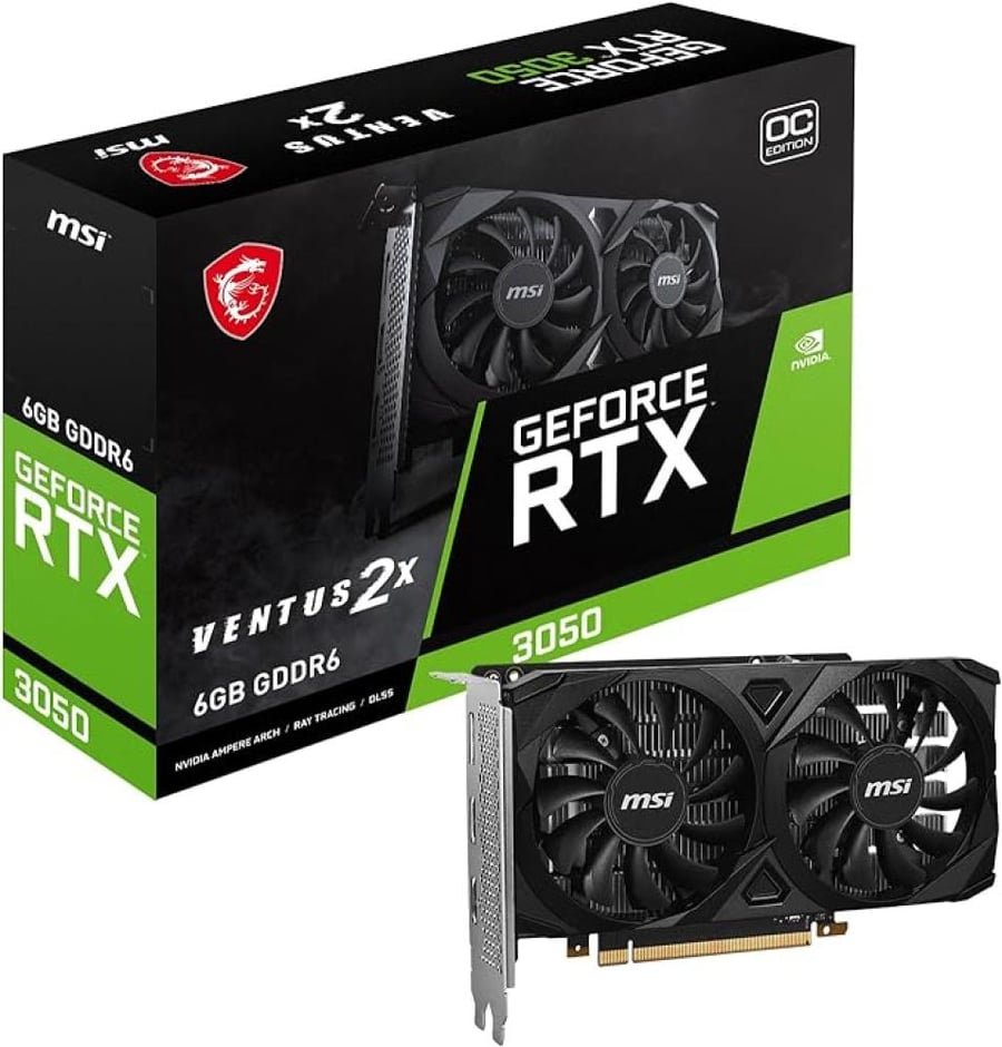 بطاقة الرسومات MSI VENTUS 2X GeForce RTX 3050 6GB GDDR6 - أداء متميز