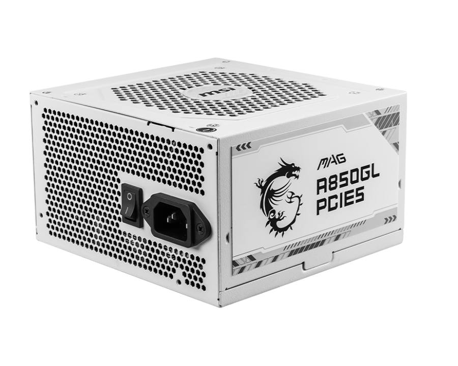 MSI MAG A850GL 80 PLUS GOLD FULLY MODULAR POWER SUPPLY WHITE
