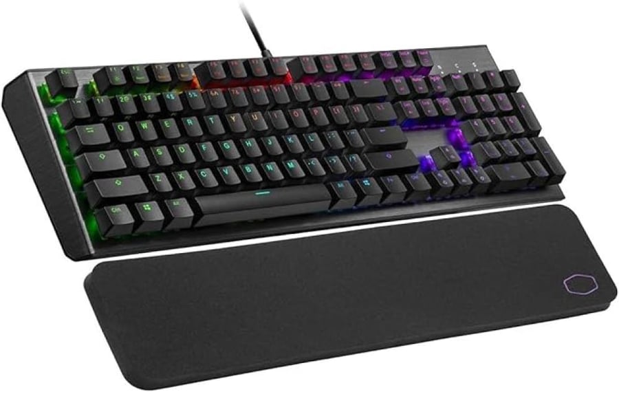 لوحة مفاتيح للألعاب من كولر ماستر CK550 V2 بألوان الفضاء اللوني RGB مع مفتاح ازرق، USB