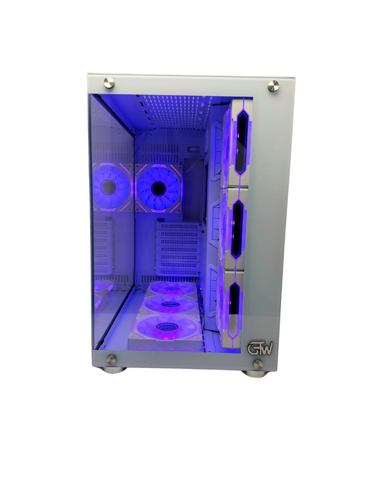 كيس بيسي قيمنق GTW - GT-F7CW002 V2 لون ابيض بي 7 مراوح