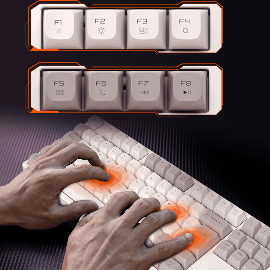 لوحة مفاتيح ميكانيكية Meetion MT-MK14 TKL باللون الأبيض مع إضاءة RGB قابلة للتخصيص واتصال متعدد الأنظمة