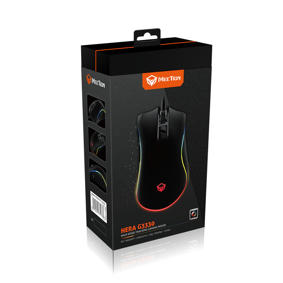 ماوس الألعاب Meetion MT-G3330 HERA مع إضاءة RGB ودقة 8000 DPI لتجربة لعب لا مثيل لها