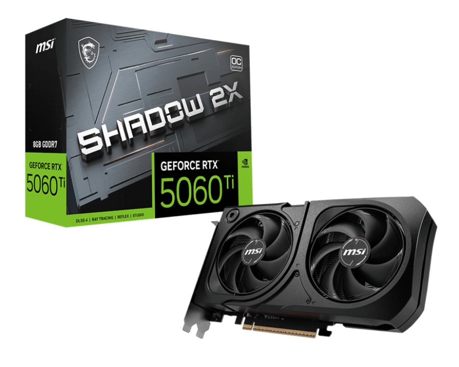 كرت شاشة MSI GeForce RTX 5060 Ti Shadow 2X OC سعة 8 جيجابايت