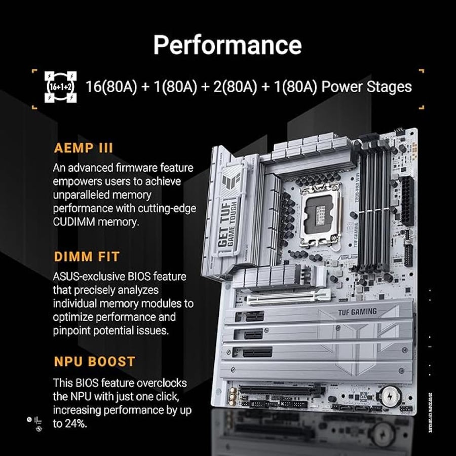 ASUS TUF GAMING Z890-PRO WIFI WHITE Motherboard
