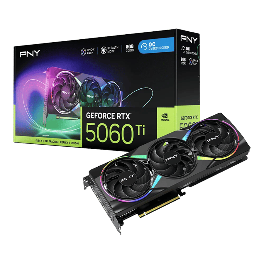 PNY GeForce RTX™ 5060 Ti 8GB EPIC-X RGB™ Overclocked Triple Fan GPU