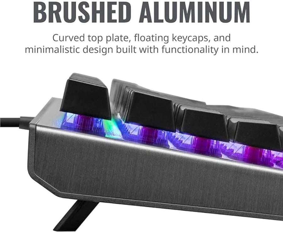 لوحة مفاتيح للألعاب من كولر ماستر CK550 V2 بألوان الفضاء اللوني RGB مع مفتاح ازرق، USB
