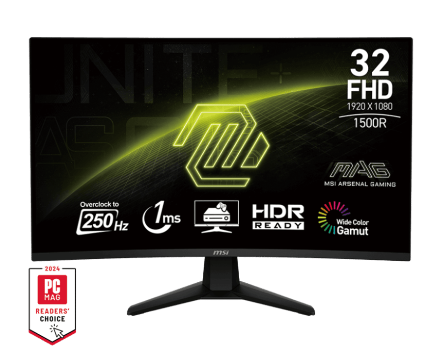 شاشة MSI MAG 32C6X بحجم 32 بوصة، دقة FHD، 250Hz – تجربة لعب استثنائية وأداء فائق