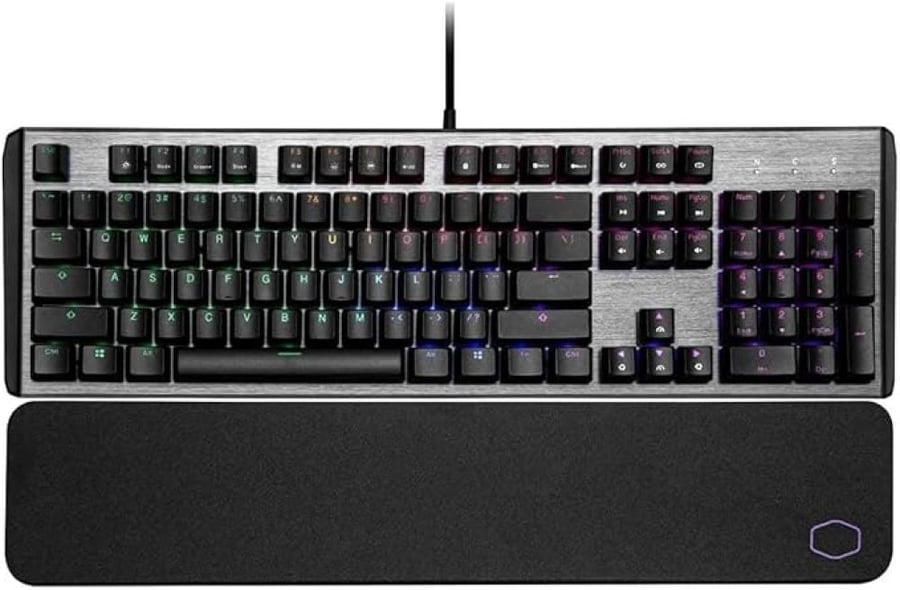 لوحة مفاتيح للألعاب من كولر ماستر CK550 V2 بألوان الفضاء اللوني RGB مع مفتاح ازرق، USB