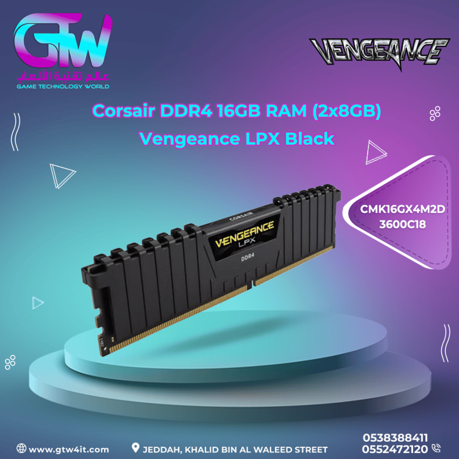 Corsair DDR4 16GB RAM (2x8GB) Vengeance LPX Black