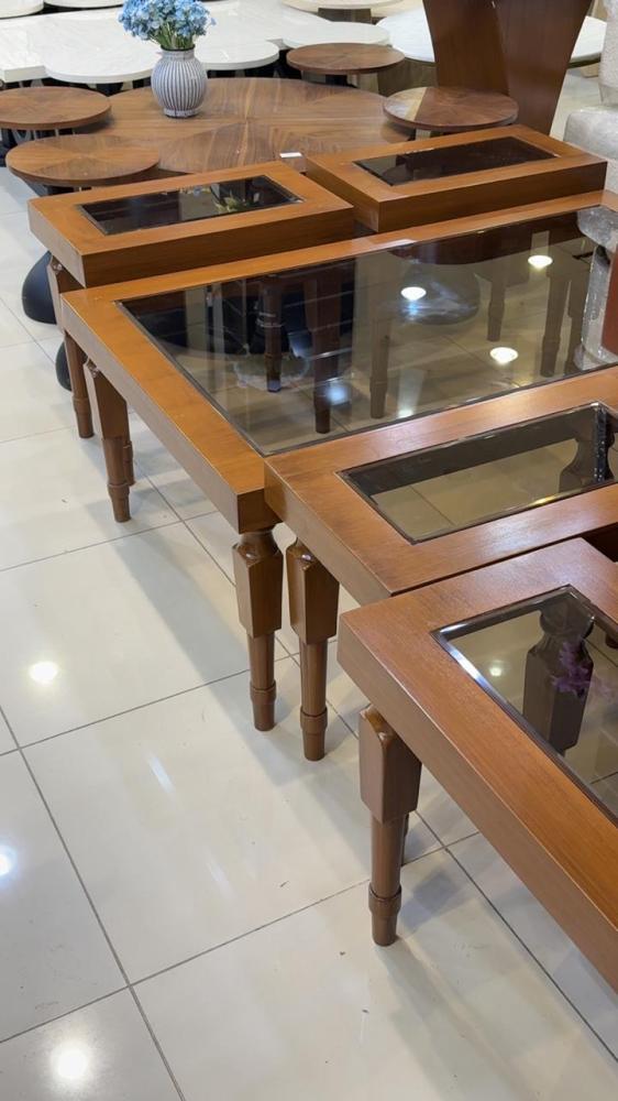 Wooden tables set