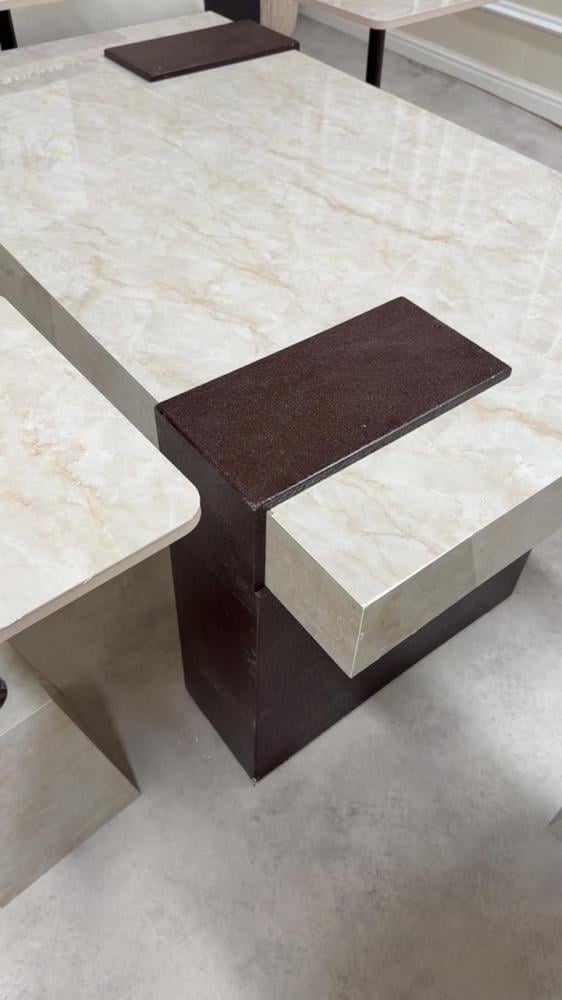 Table set with marble substitute