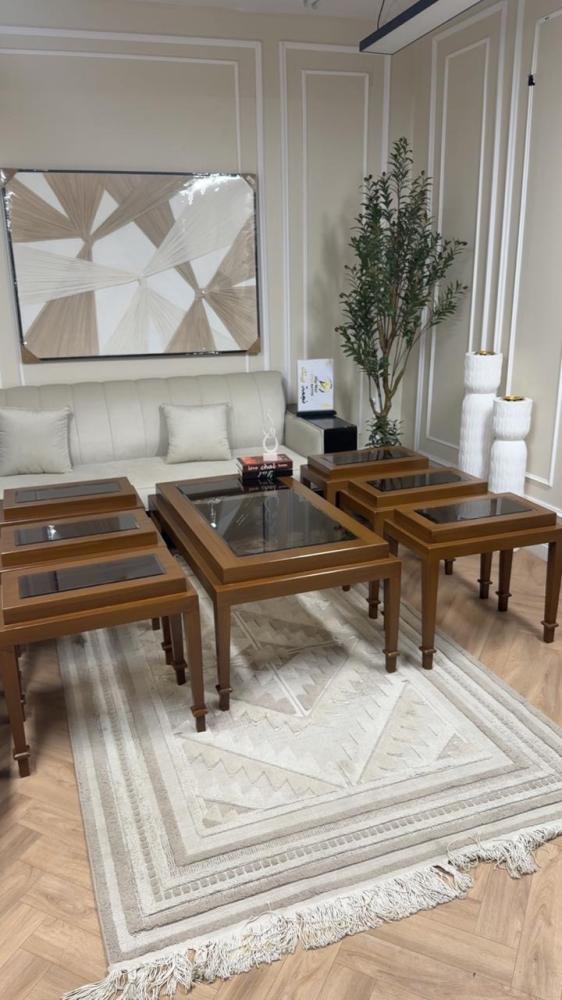 Wooden tables set