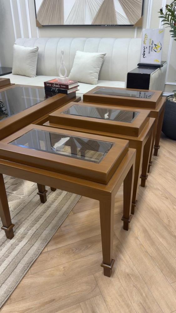 Wooden tables set