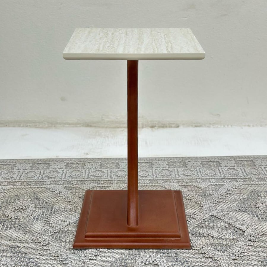 Service table surface alternative marble wooden base brown color