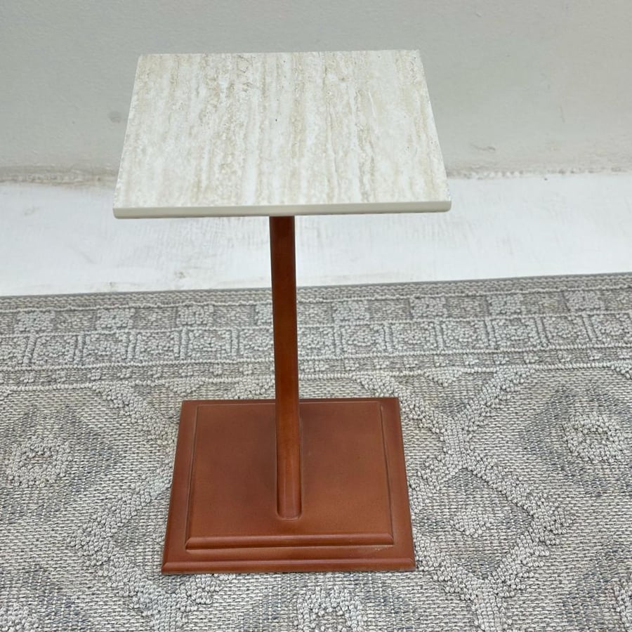 Service table surface alternative marble wooden base brown color