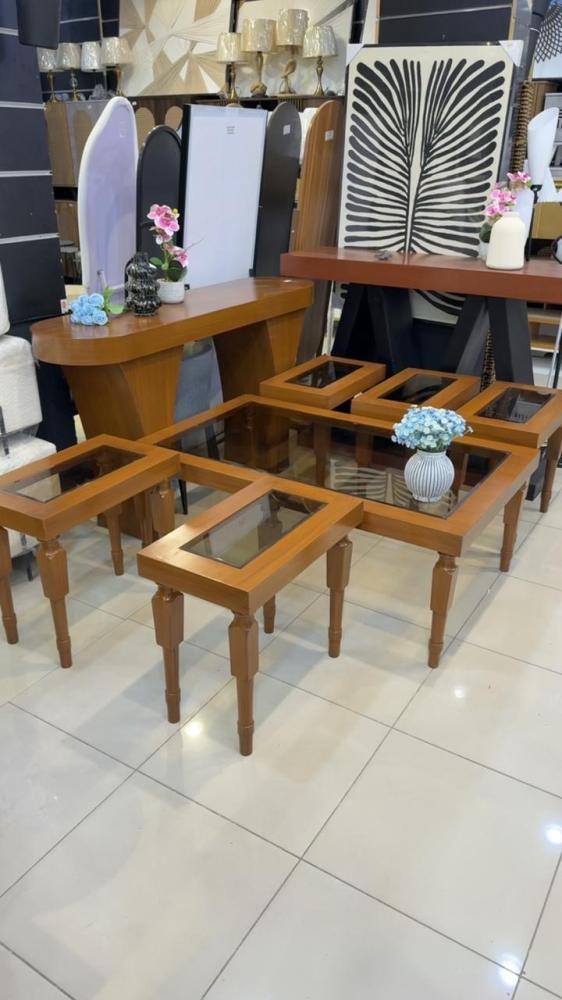 Wooden tables set