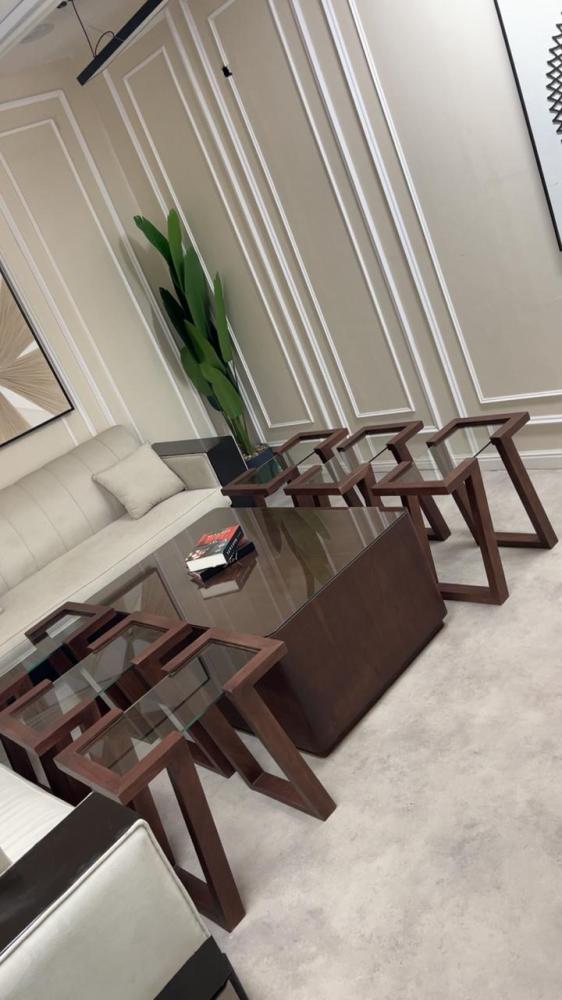 طقم طاولات قشرة الجوز