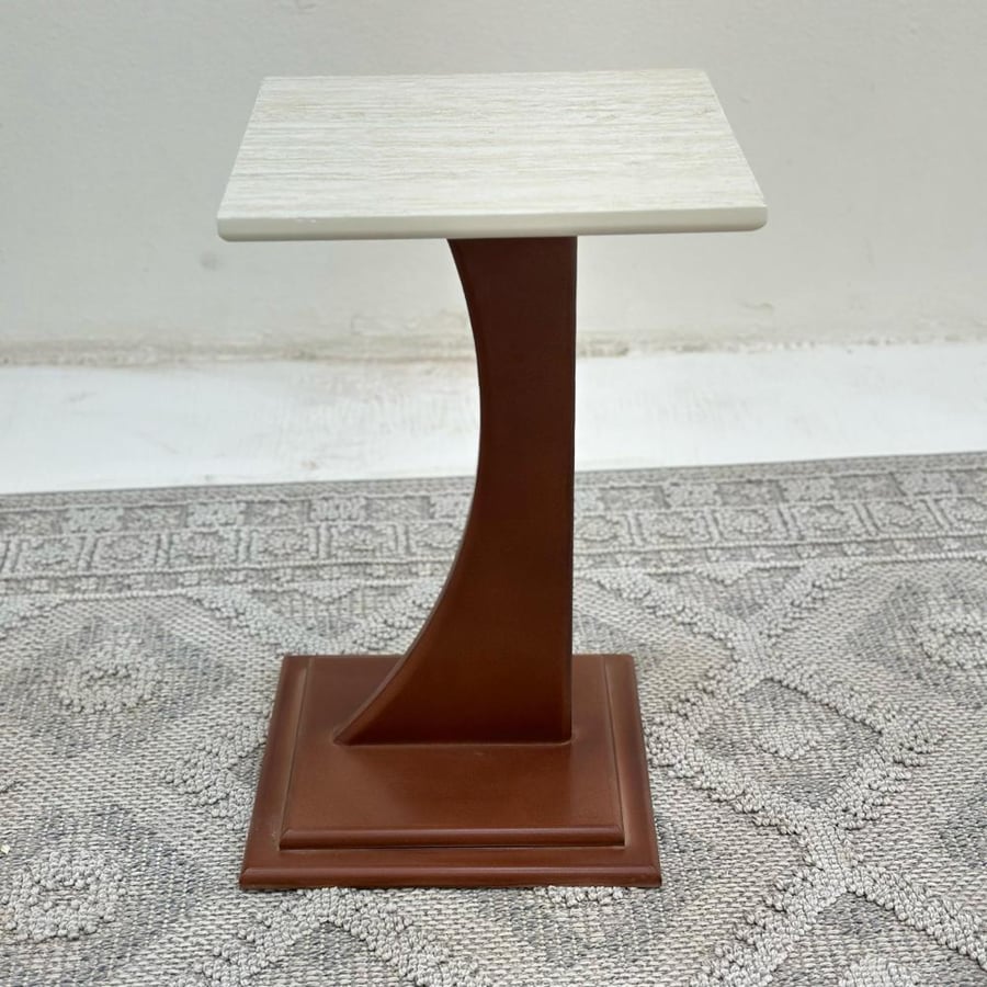 Service table surface alternative marble wooden base brown color