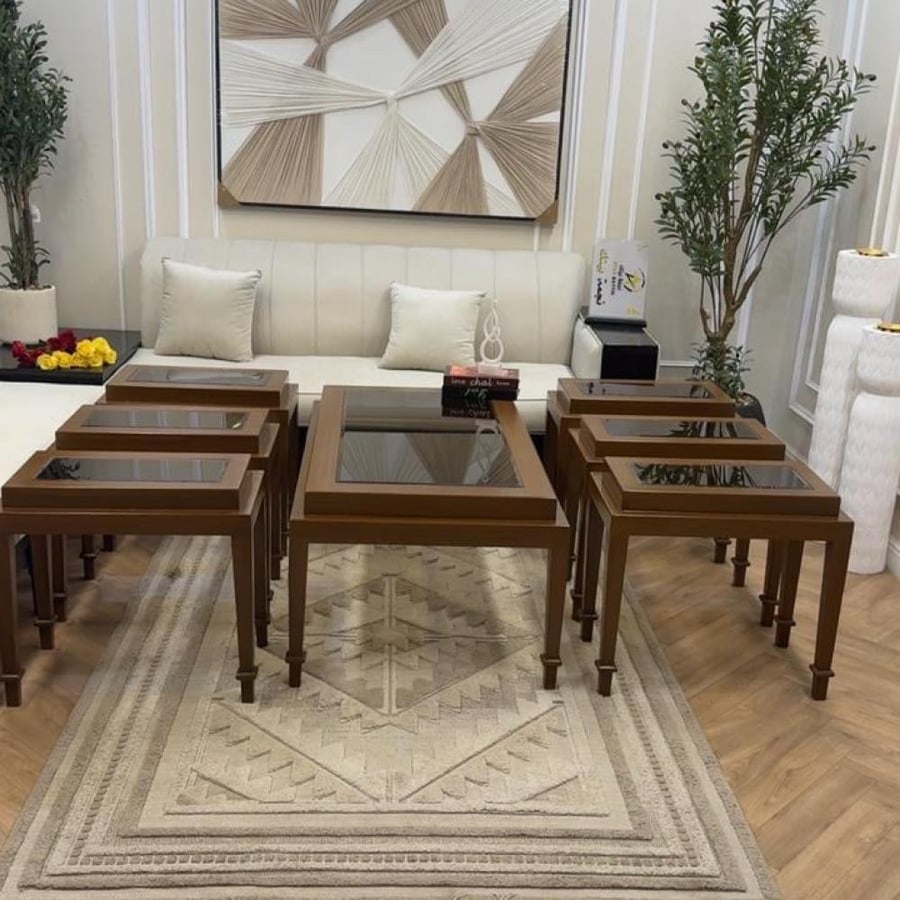 Wooden tables set