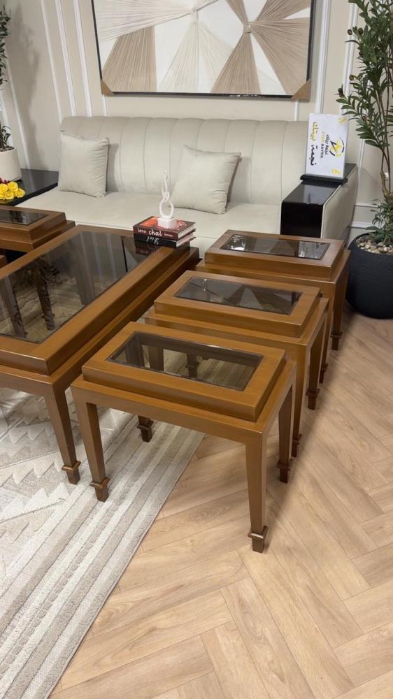Wooden tables set