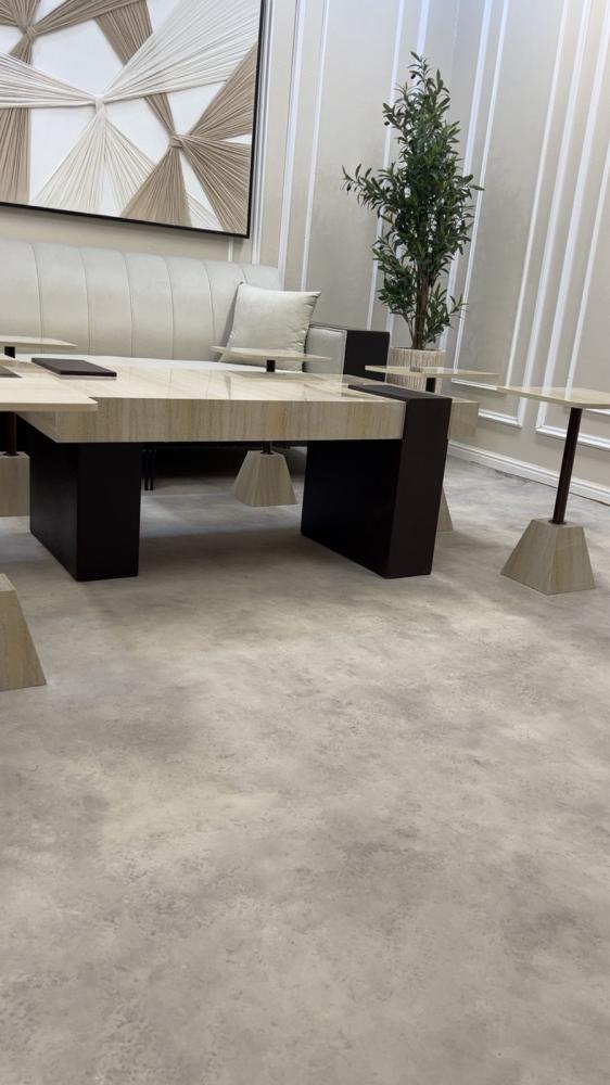 Set of coffee tables with alternative marble